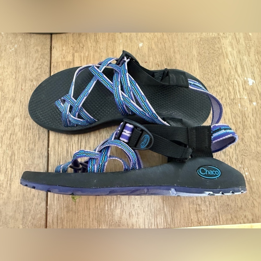 Chaco Women’s ZX2 Classic Sport Sandal - Purple/Blue/Black - Size 9 - Picture 3 of 5